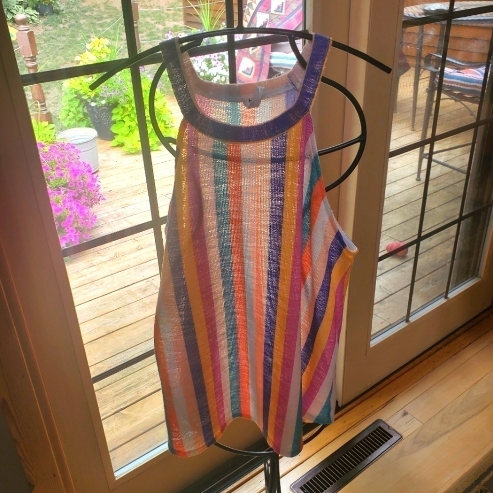 Bibi Rainbow Colored Sleeveless Sz. XL Tunic